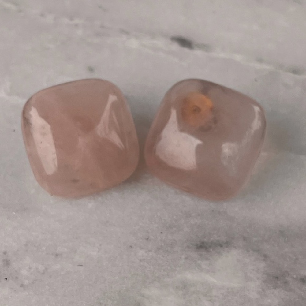 Rose Quartz earrings, sterling silver jewelry, Light pink Gemstone
